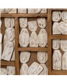 MURAL PARED FIGURAS MARRÓN MADERA 144 X 94 X 6 CM