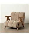 SILLÓN TAUPE MADERA DE ABEDUL SALÓN 76,50 X 87 X 72,50 CM