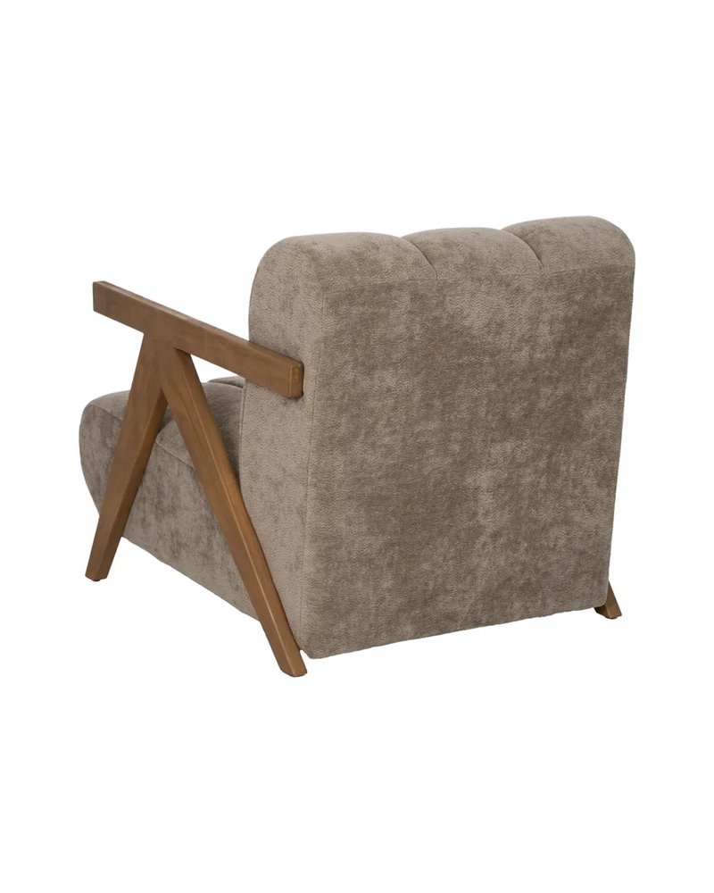 SILLÓN TAUPE MADERA DE ABEDUL SALÓN 76,50 X 87 X 72,50 CM