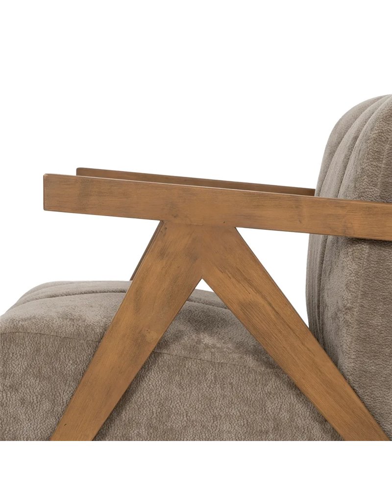 SILLÓN TAUPE MADERA DE ABEDUL SALÓN 76,50 X 87 X 72,50 CM