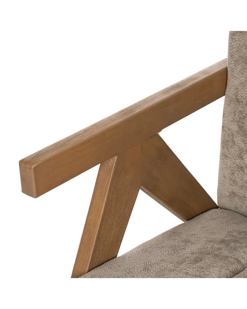 SILLÓN TAUPE MADERA DE ABEDUL SALÓN 76,50 X 87 X 72,50 CM