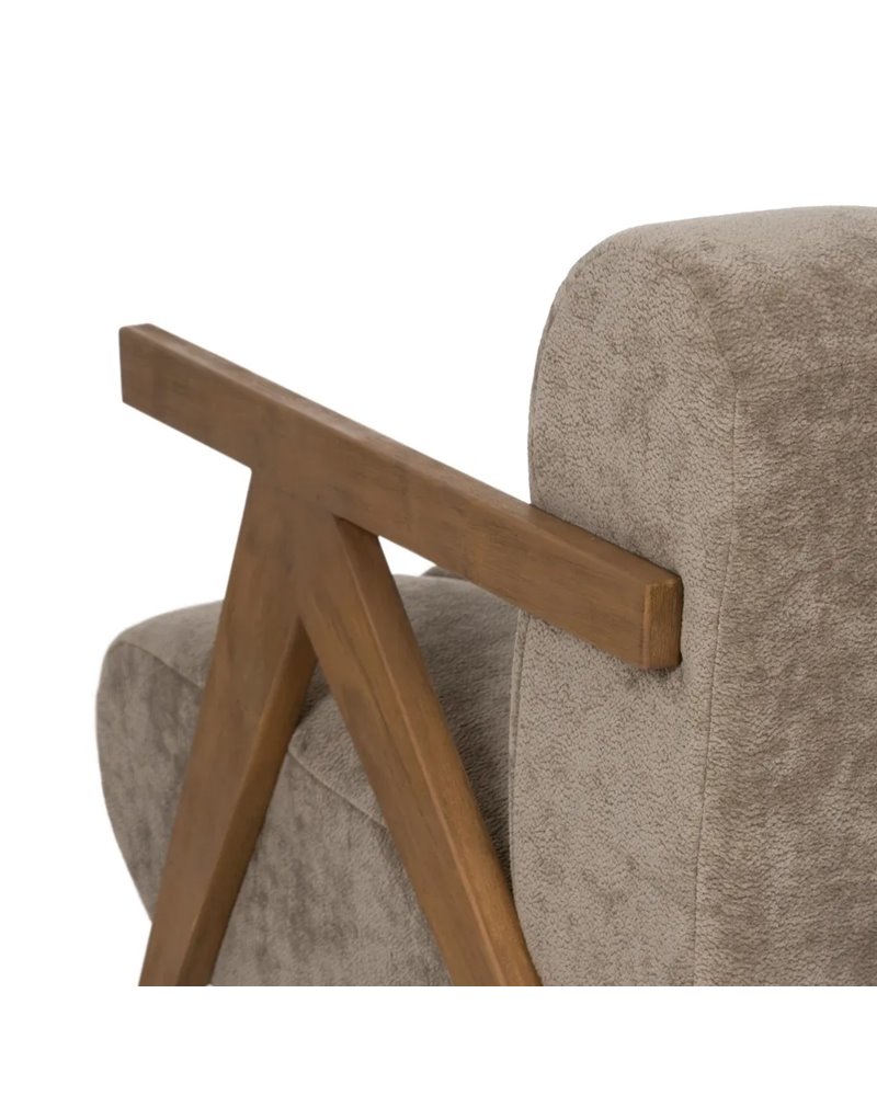 SILLÓN TAUPE MADERA DE ABEDUL SALÓN 76,50 X 87 X 72,50 CM