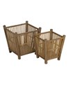 S/2 MACETEROS NATURAL BAMBÚ DECORACIÓN 32,50 X 32,50 X 34 CM