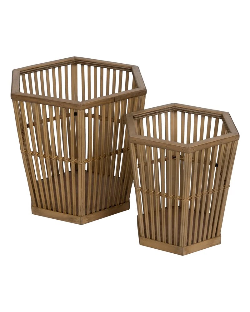 S/2 MACETEROS NATURAL BAMBÚ DECORACIÓN 39 X 34,50 X 35 CM