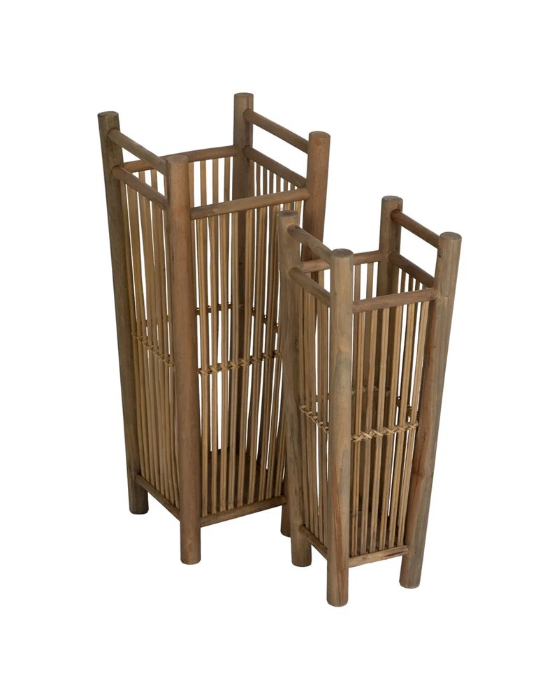 S/2 PARAGÜEROS NATURAL BAMBÚ 24,50 X 24,50 X 62 CM