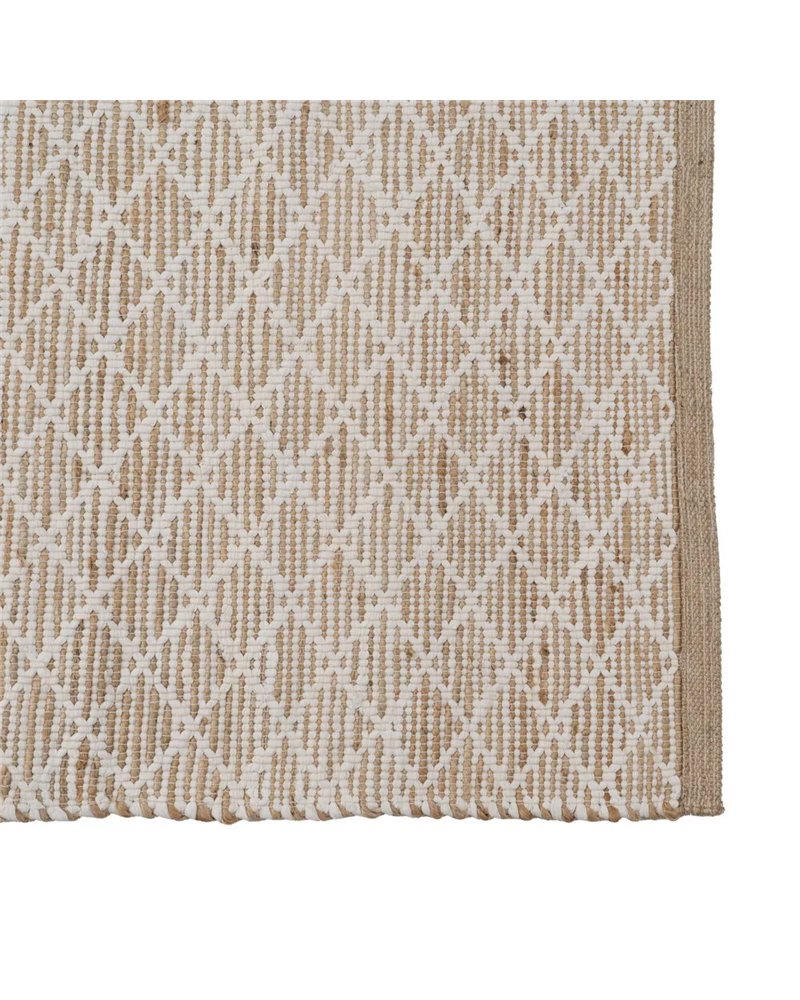 ALFOMBRA BLANCO-NATURAL YUTE-ALGODÓN 160 X 240 CM