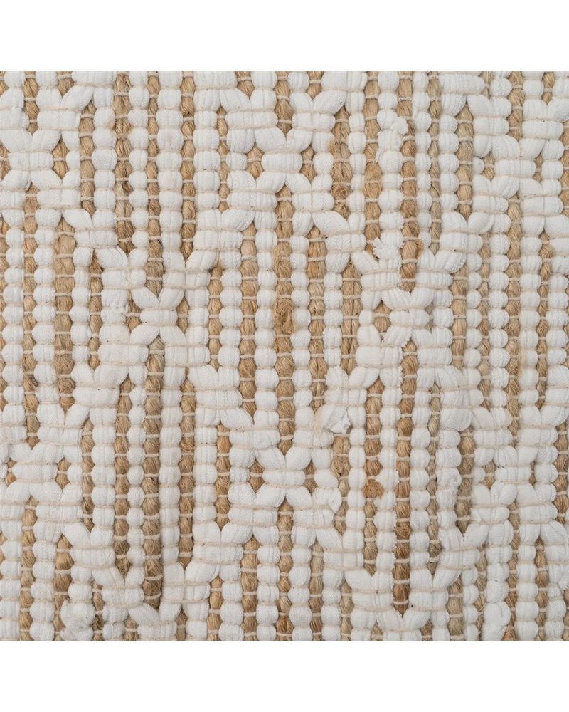 ALFOMBRA BLANCO-NATURAL YUTE-ALGODÓN 160 X 240 CM