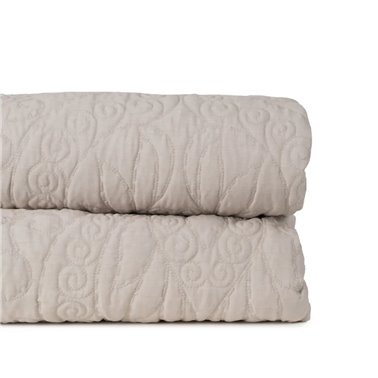 COLCHA BEIGE POLIESTER-ALGODÓN 240 X 260 CM