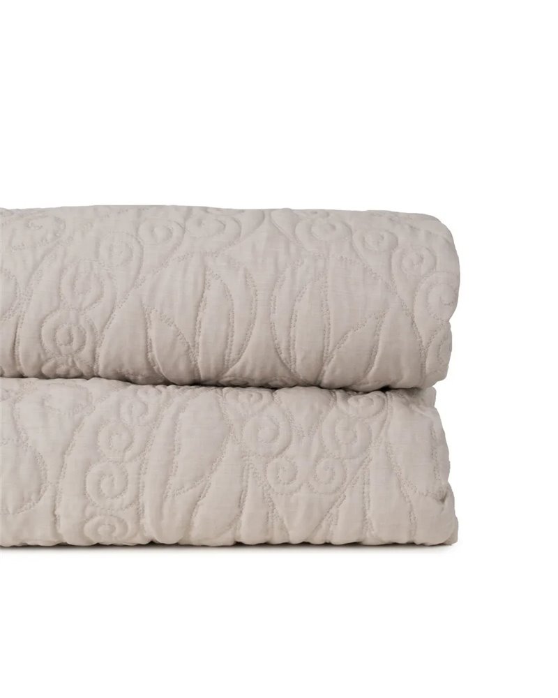COLCHA BEIGE POLIESTER-ALGODÓN 240 X 260 CM