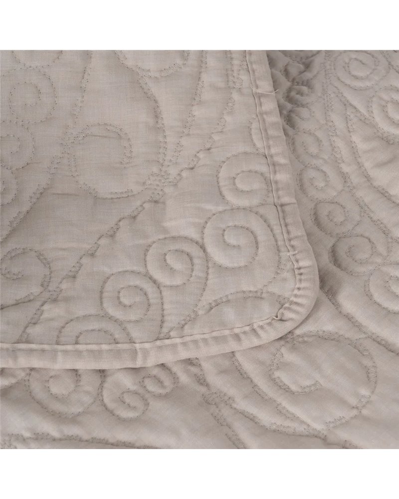 COLCHA BEIGE POLIESTER-ALGODÓN 240 X 260 CM