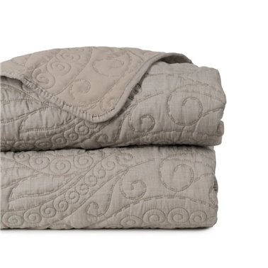 COLCHA TAUPE POLIESTER-ALGODÓN 180 X 260 CM