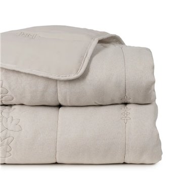 COLCHA BEIGE POLIESTER DORMITORIO 240 X 260 CM