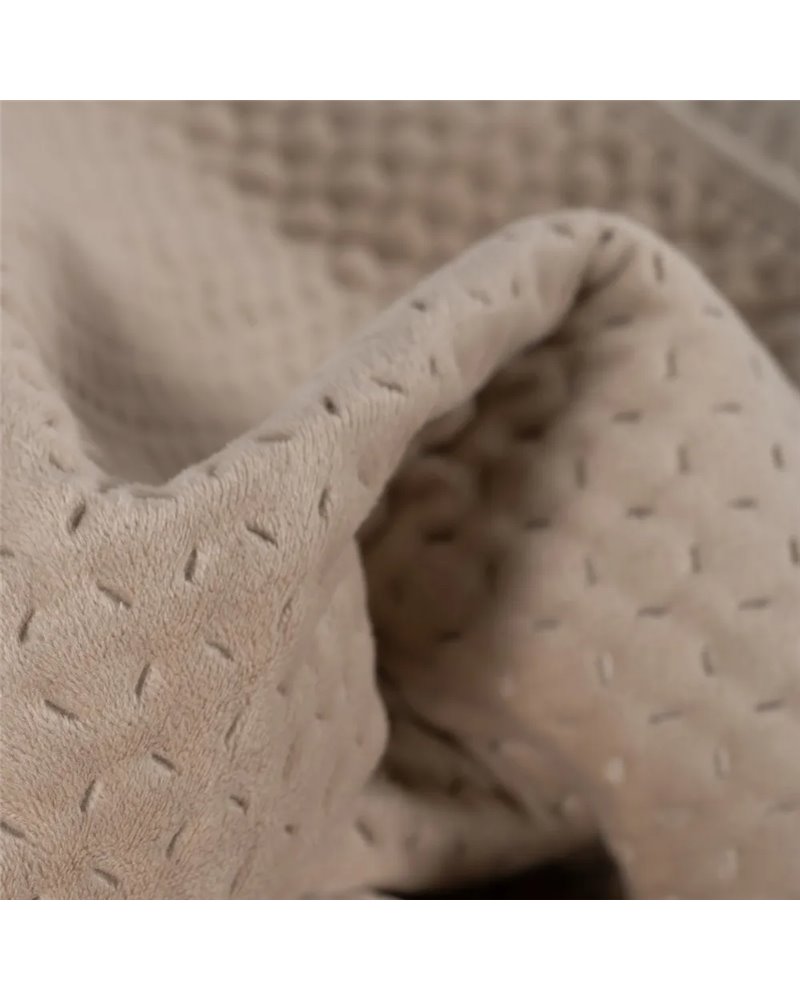 COLCHA BEIGE TERCIOPELO/MICROFIBRA 180 X 260 CM