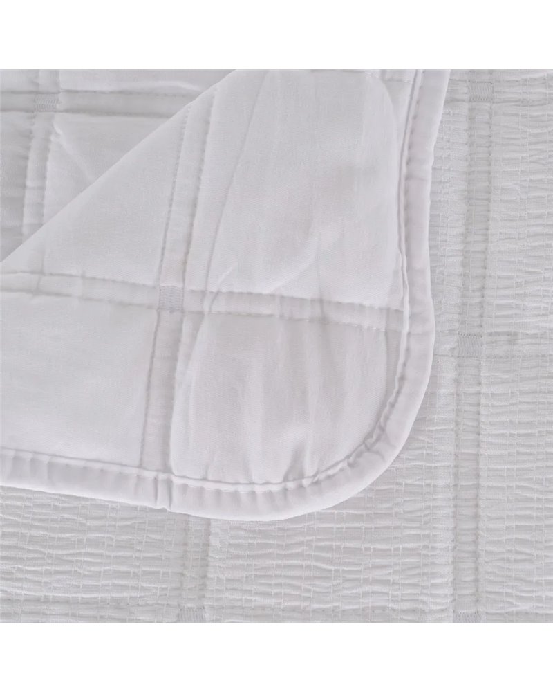 COLCHA BLANCO POLIESTER DORMITORIO 180 X 260 CM