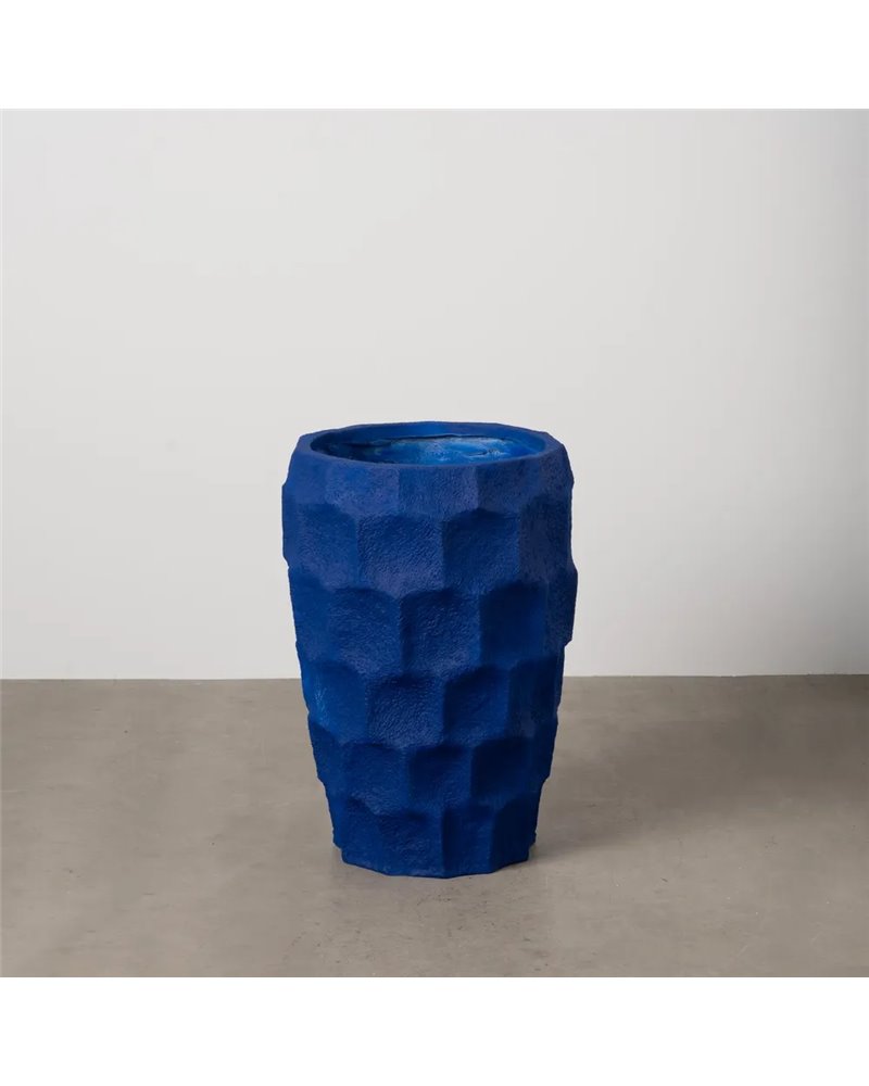 MACETERO AZUL OSCURO RESINA DECORACIÓN 47 X 47 X 72,50 CM