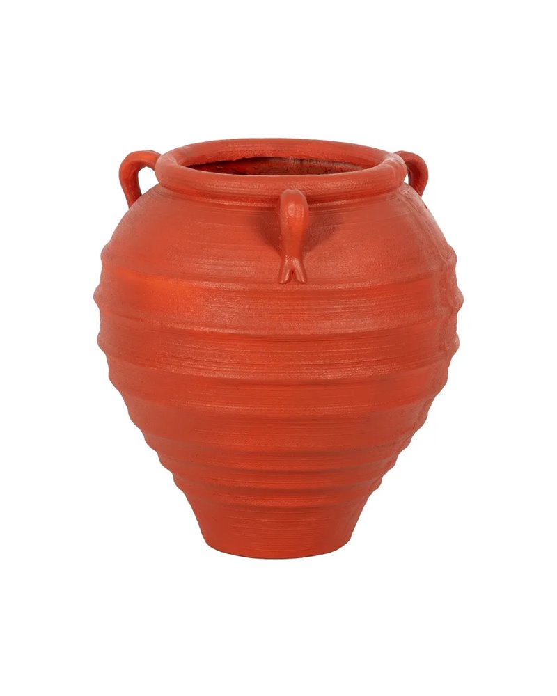 VASIJA TERRACOTA RESINA DECORACIÓN 56 X 56 X 60 CM