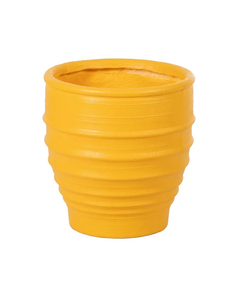 MACETERO AMARILLO RESINA DECORACIÓN 49,30 X 49,30 X 51 CM