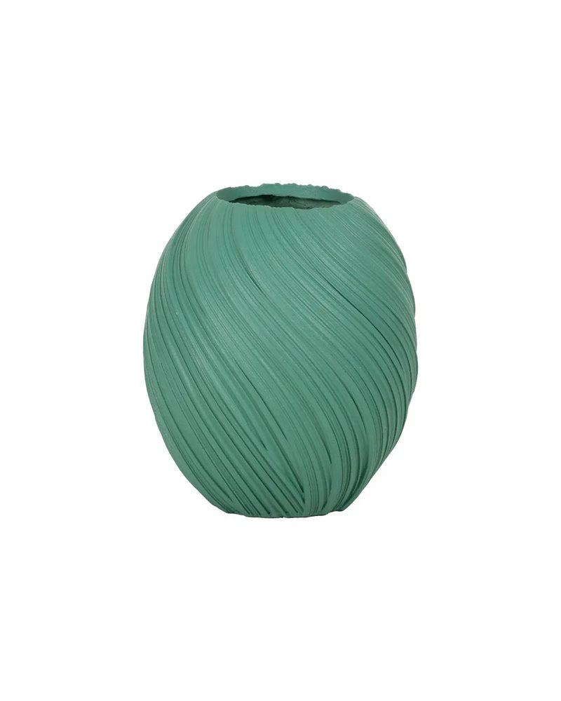 JARRÓN TURQUESA RESINA DECORACIÓN 45,30 X 45,30 X 51 CM