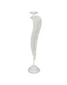 PORTAVELAS HOJA BLANCO METAL DECORACIÓN 20 X 19 X 92 CM