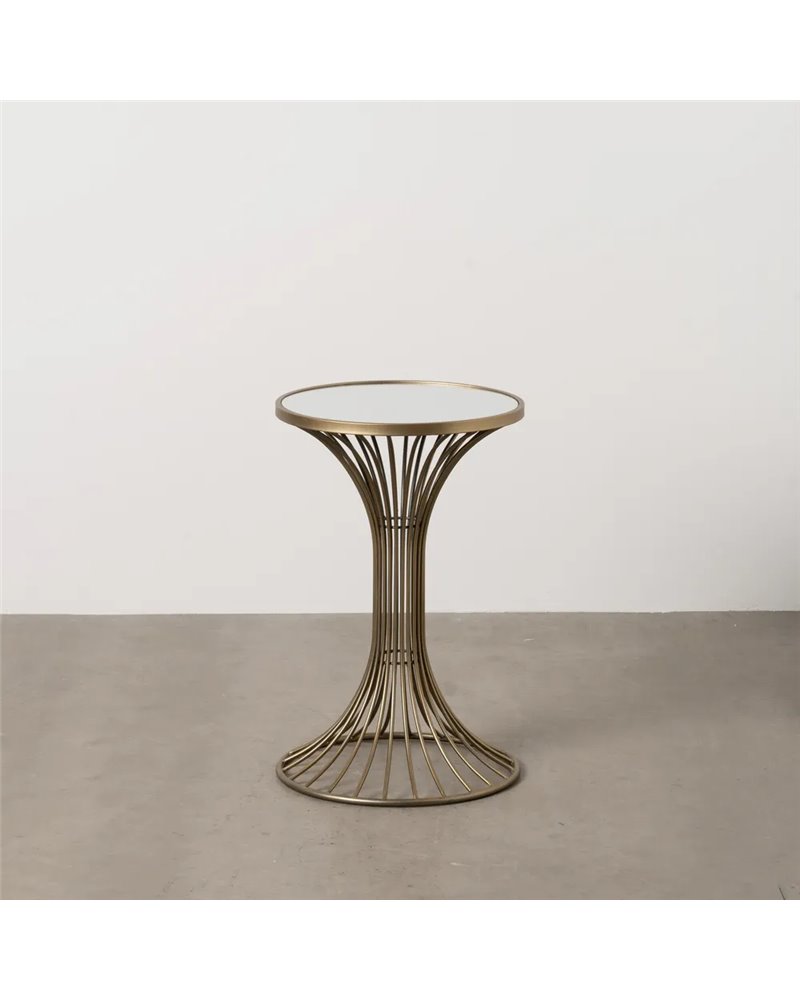 MESITA ORO METAL-MÁRMOL 42 X 42 X 65 CM