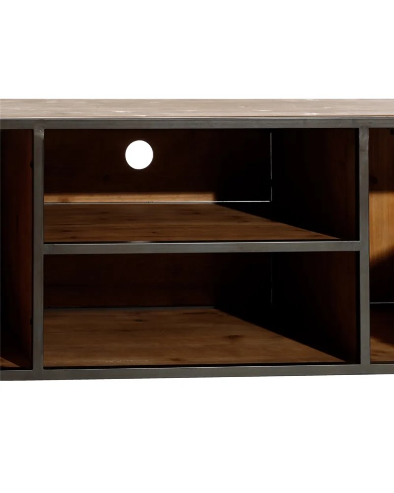 MUEBLE TV MARRÓN-NEGRO MADERA / METAL 150 X 40 X 49 CM