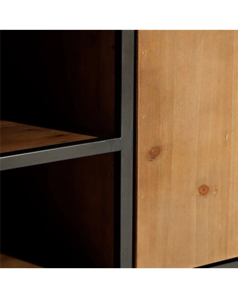 MUEBLE TV MARRÓN-NEGRO MADERA / METAL 150 X 40 X 49 CM