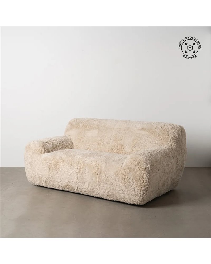 SOFÁ 2 PLAZAS BEIGE TEJIDO 185 X 107 X 79,50 CM