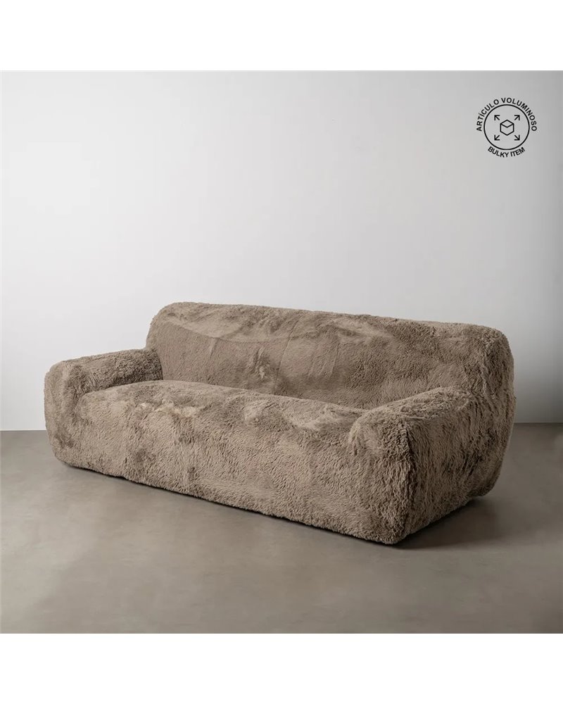 SOFÁ 3 PLAZAS TAUPE TEJIDO 240 X 107 X 79,50 CM