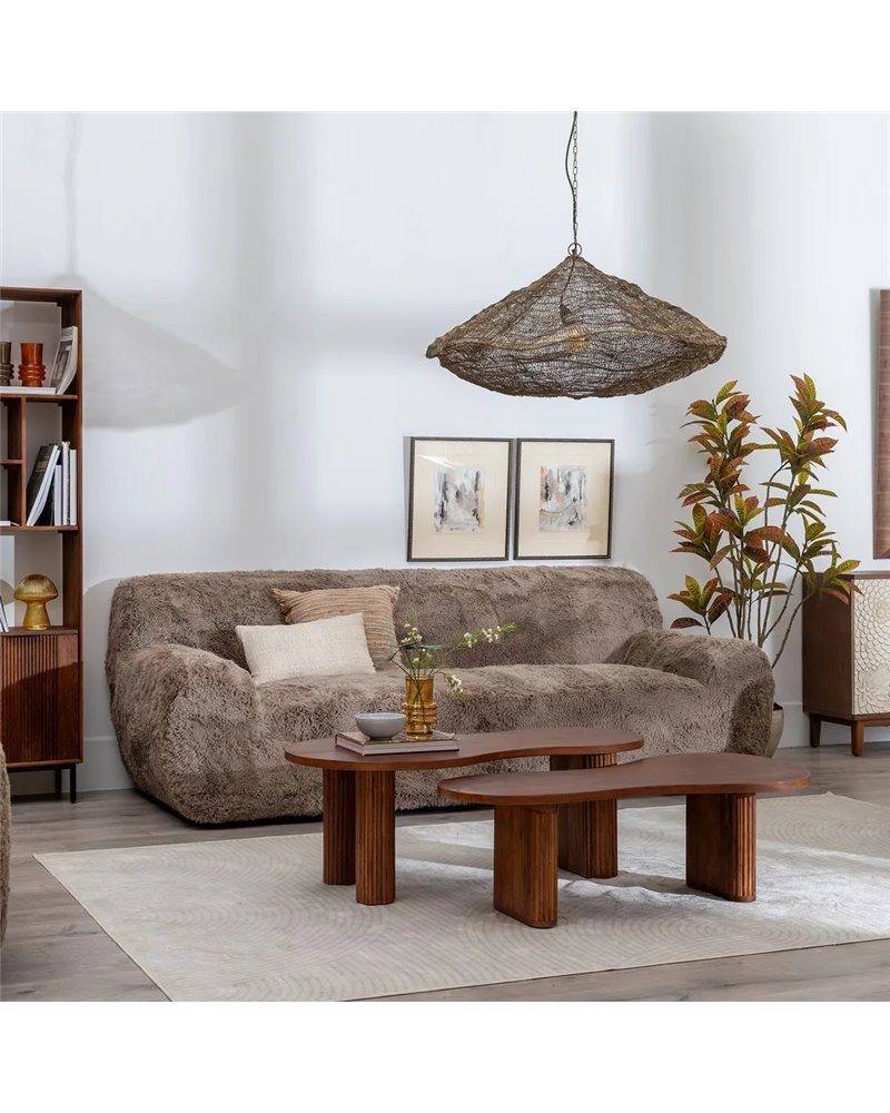 SOFÁ 3 PLAZAS TAUPE TEJIDO 240 X 107 X 79,50 CM