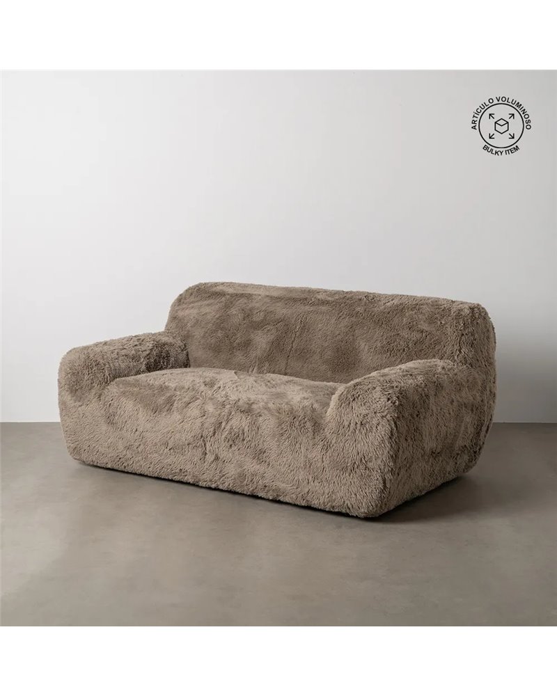 SOFÁ 2 PLAZAS TAUPE TEJIDO 185 X 107 X 79,50 CM