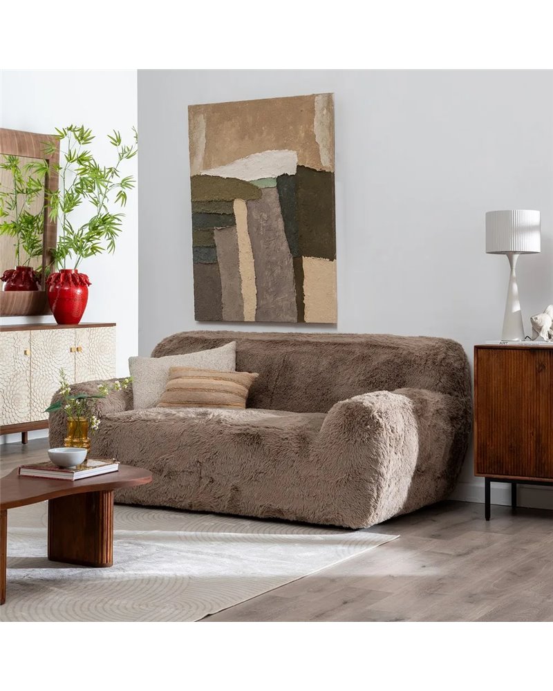 SOFÁ 2 PLAZAS TAUPE TEJIDO 185 X 107 X 79,50 CM