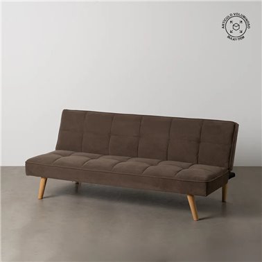 SOFÁ-CAMA TAUPE MADERA DECORACIÓN 175 X 84 X 73 CM