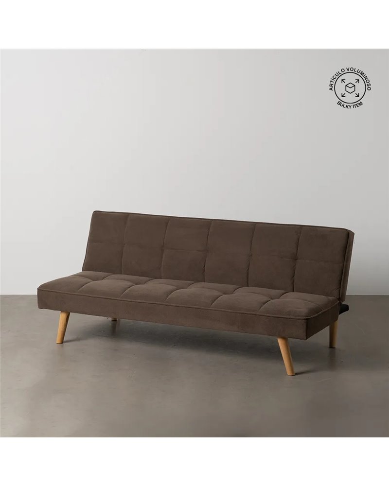 SOFÁ-CAMA TAUPE MADERA DECORACIÓN 175 X 84 X 73 CM