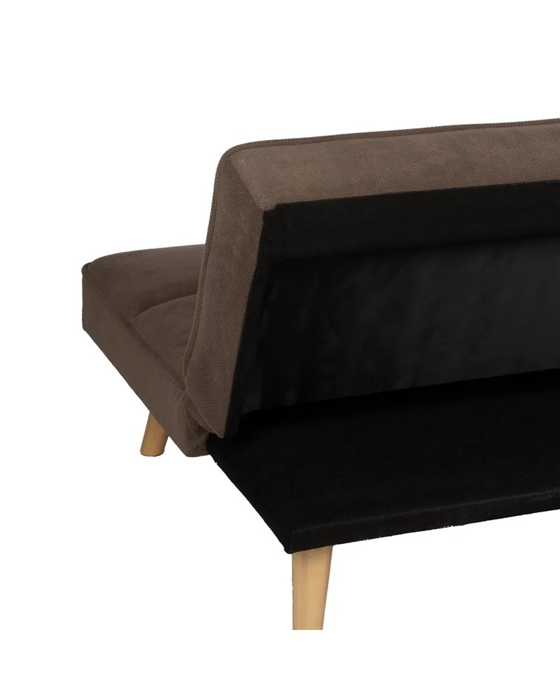 SOFÁ-CAMA TAUPE MADERA DECORACIÓN 175 X 84 X 73 CM