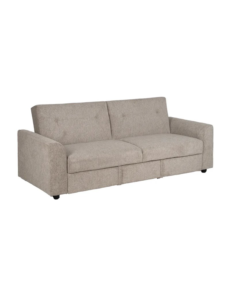 SOFÁ-CAMA TAUPE MADERA DECORACIÓN 216 X 85 X 85 CM