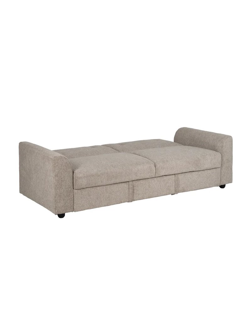 SOFÁ-CAMA TAUPE MADERA DECORACIÓN 216 X 85 X 85 CM