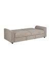 SOFÁ-CAMA TAUPE MADERA DECORACIÓN 216 X 85 X 85 CM