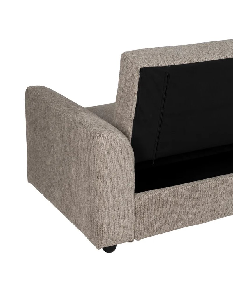 SOFÁ-CAMA TAUPE MADERA DECORACIÓN 216 X 85 X 85 CM
