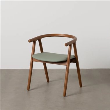 SILLA MARRÓN-VERDE MADERA DE OLMO 47 X 46 X 71 CM