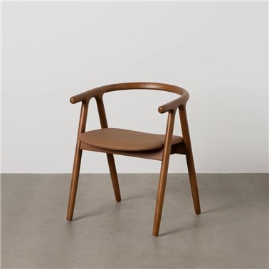 SILLA AMARILLO-MARRÓN MADERA DE OLMO 47 X 46 X 71 CM