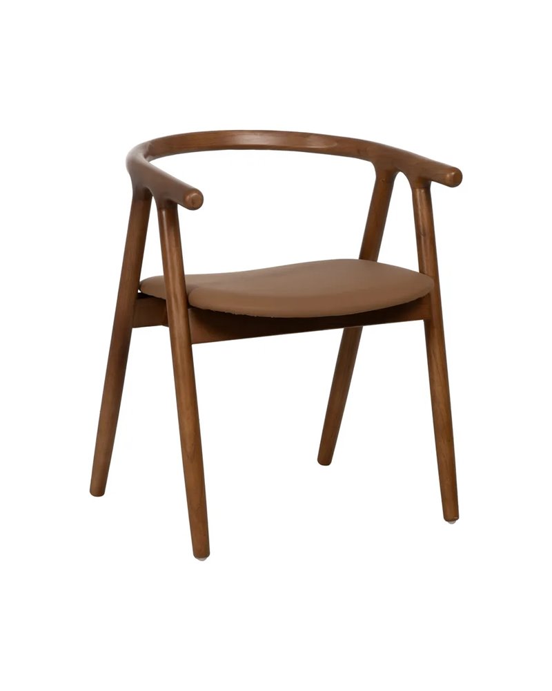 SILLA AMARILLO-MARRÓN MADERA DE OLMO 47 X 46 X 71 CM