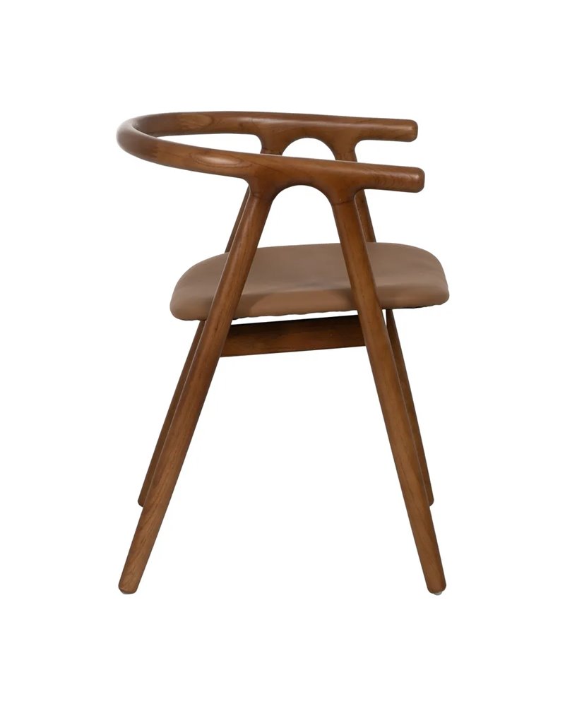 SILLA AMARILLO-MARRÓN MADERA DE OLMO 47 X 46 X 71 CM