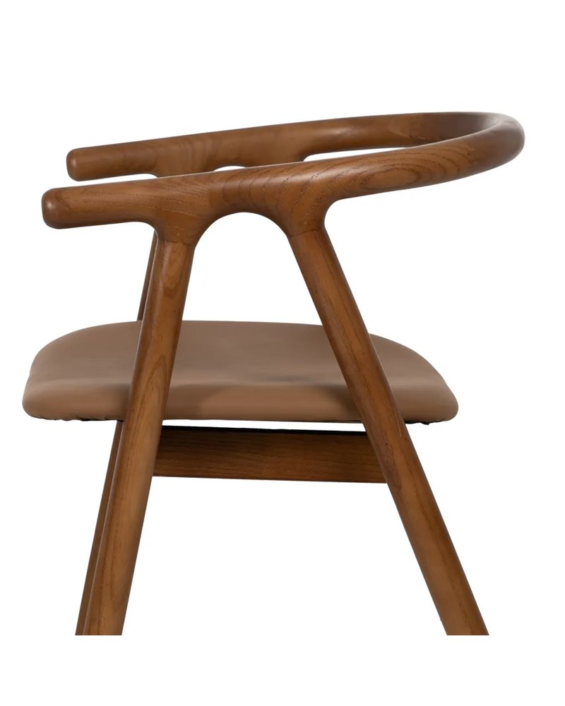 SILLA AMARILLO-MARRÓN MADERA DE OLMO 47 X 46 X 71 CM