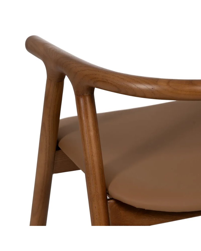 SILLA AMARILLO-MARRÓN MADERA DE OLMO 47 X 46 X 71 CM