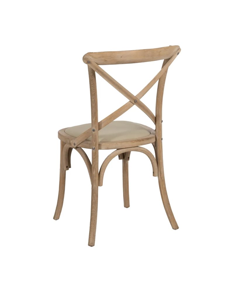 SILLA NATURAL-BEIGE TEJIDO-MADERA 44 X 42 X 88 CM
