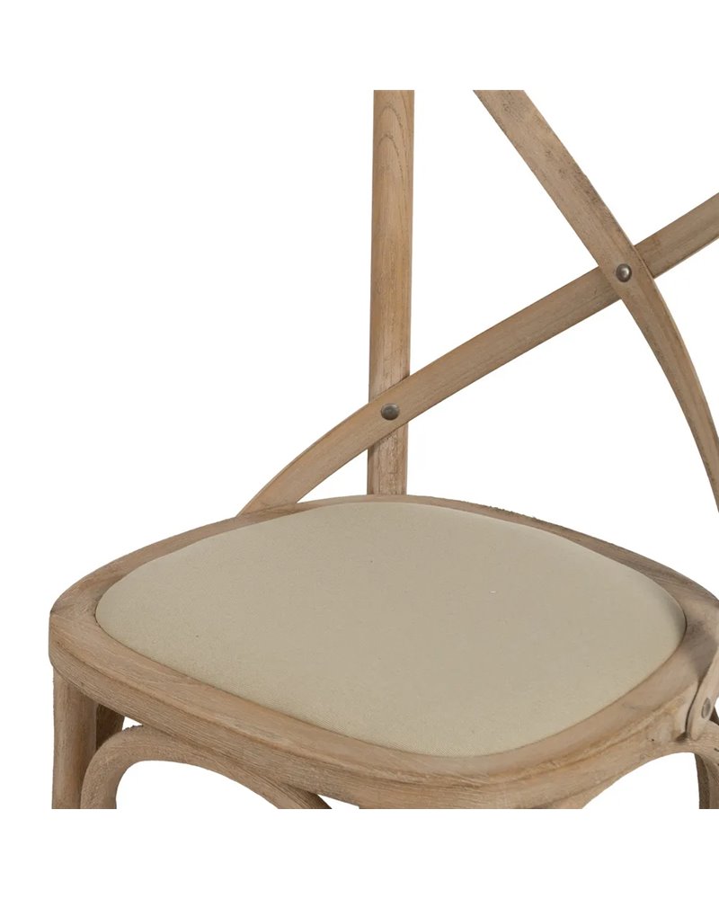 SILLA NATURAL-BEIGE TEJIDO-MADERA 44 X 42 X 88 CM