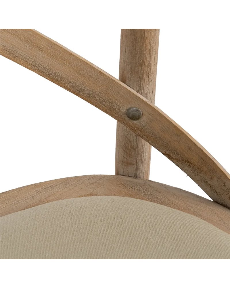 SILLA NATURAL-BEIGE TEJIDO-MADERA 44 X 42 X 88 CM
