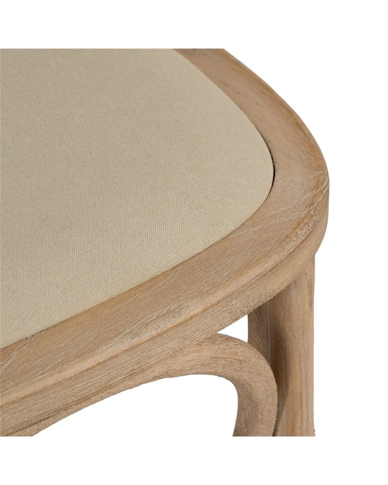 SILLA NATURAL-BEIGE TEJIDO-MADERA 44 X 42 X 88 CM