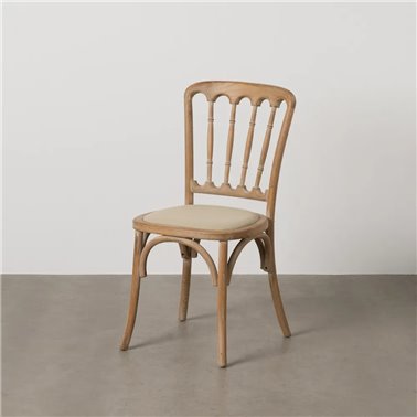 SILLA NATURAL-BEIGE TEJIDO-MADERA 45 X 46 X 92 CM