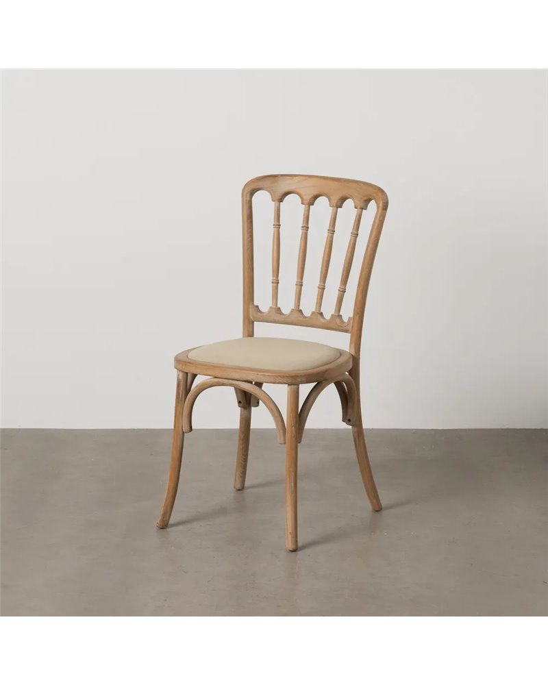 SILLA NATURAL-BEIGE TEJIDO-MADERA 45 X 46 X 92 CM